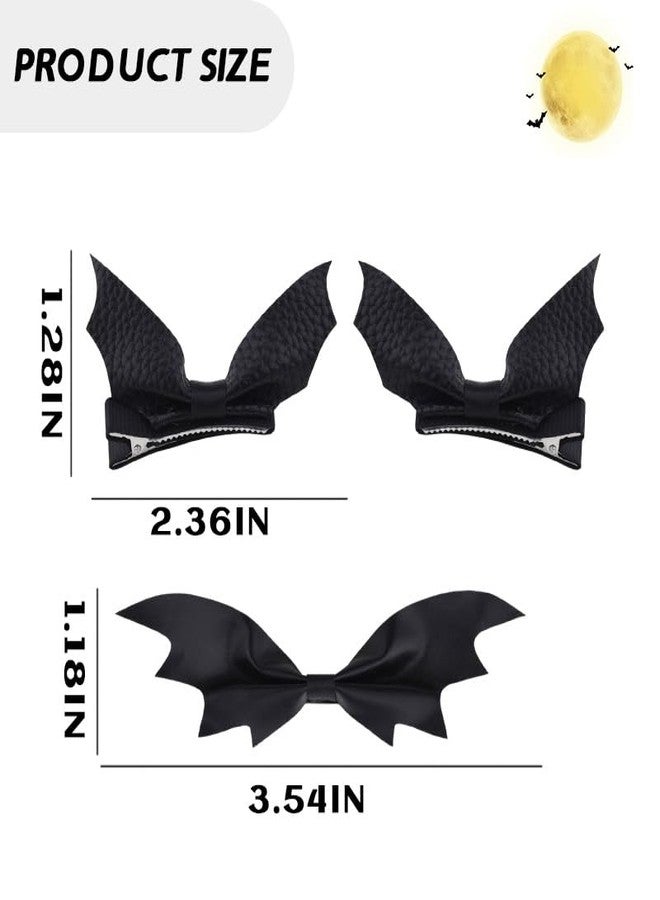 Sdopbinbin Bat Halloween Hair Clips Black Halloween Hair Accessories for Women Kids Girls Bat Bow Hair Clip Goth Gothic Hair Barrettes for Women Kawaii Cute Hair Clips Cosplay Hair Barrettes Bats Hairclips 3Pcs - Image 2